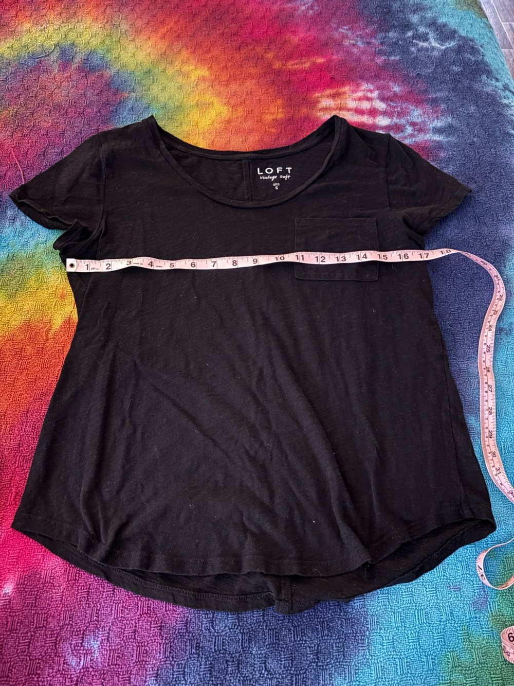 LOFT Black Short Sleeve Pocket Tee